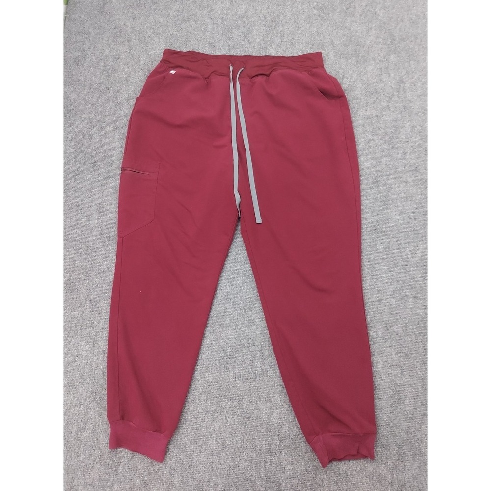 FIGS Scrub Pants Joggers Womens 2XL Burgundy Drawstring Technical Collection - Picture 1 of 12